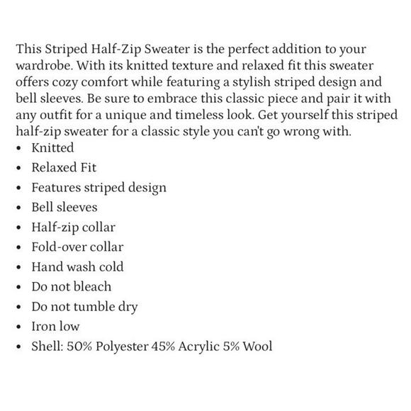 English Factory STRIPED HALF-ZIP SWEATER Grey/black Womens Sz XS NEW - Picture 7 of 15